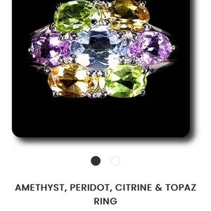 Gemstones  Natural Peridot, Amethyst, Citrine & Topaz 925 ring stamped size 7.5
